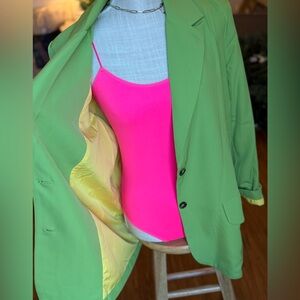 🏰🆕💚DAVI & DANI: Apple Green Boyfriend Blazer SMALL •SEE VIDEO•